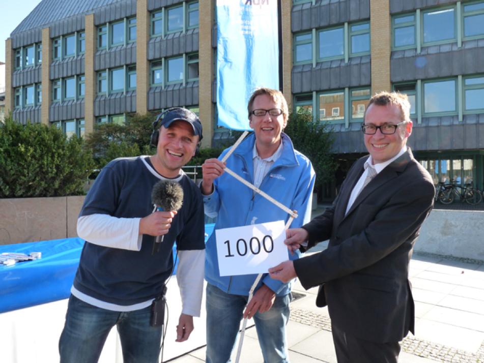 Moderatoren Jan Bastick, Jan Malte Andresen und Hörfunk-Chef Volker Thormählen (v.li.)