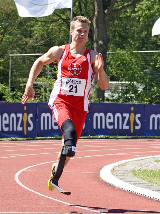 Sprintstark: Markus Rehm ist aktueller Europameister im 100-Meter-LaufMarkus Rehm arbeitet hauptberuflich als Orthopädiemechaniker
