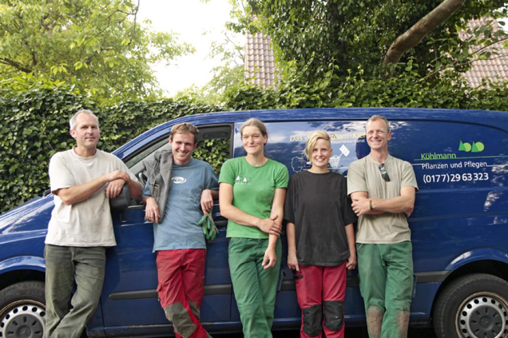 Das Baumpflege-Team: Jens Scheunemann, Simon Bertsch, Angela Eicke, Annika Brenning und Henning Jahn (v.li.)