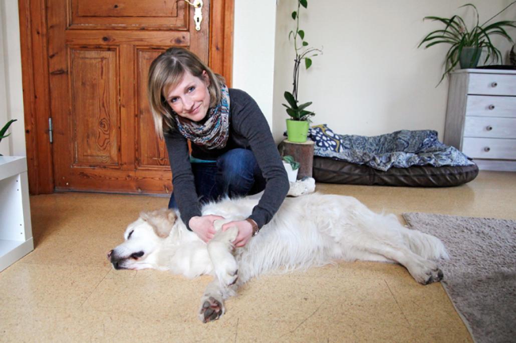 Ganz entspannt – Matti bei Hundephysiotherapeutin Sophia Strauß