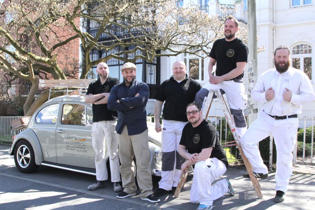 Sascha Fahnemann (2. v. li.) und das Team von Art &amp;amp;amp;amp;amp; Raumdesign