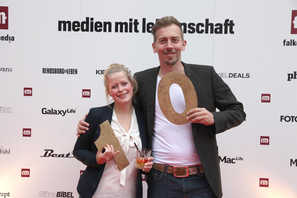 falkemedia-Mitarbeiterin Friederike Schultz und KIELerLEBEN-Mediaberater Patrik Borger