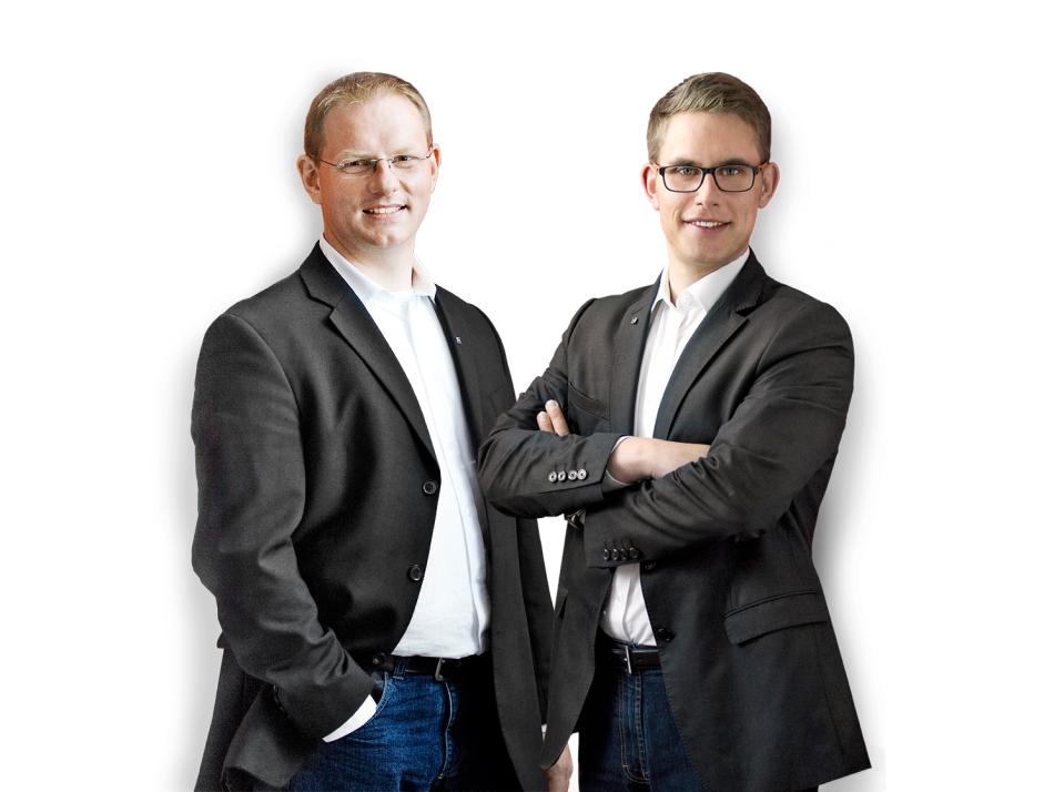 Die Immobilienmakler Oliver Langner und Lasse Burmeister (v. li.)
