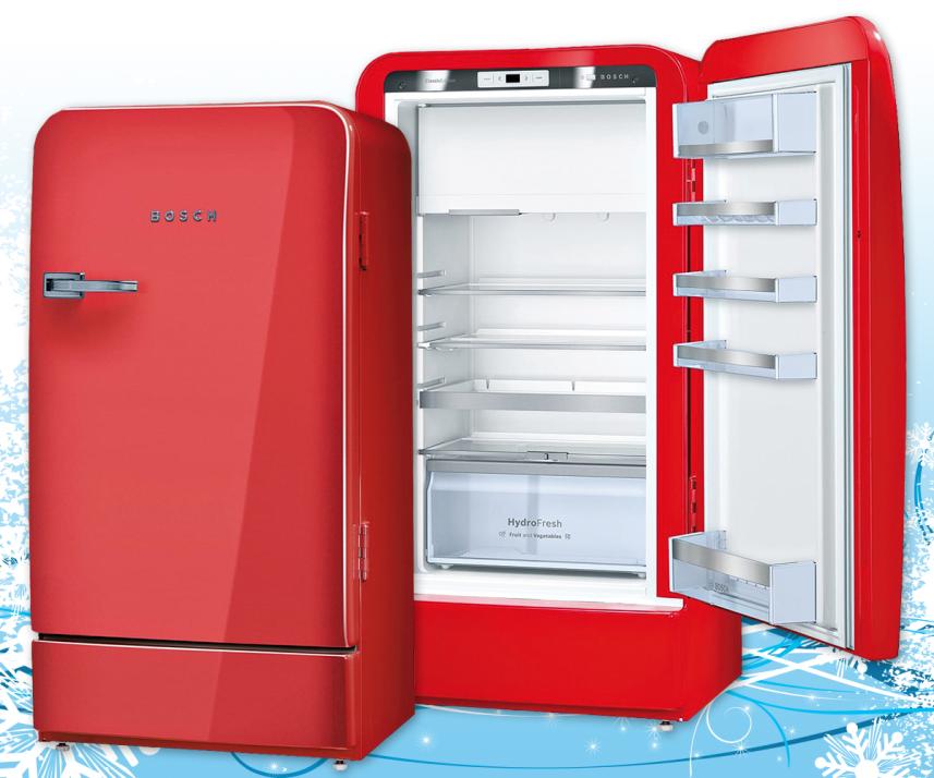 Dieser Kühlschrank ist außen retro, innen modern