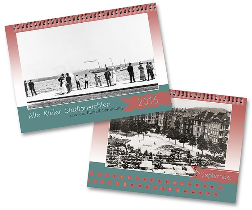 Ab sofort bei Foto Renard erhältlich: Kalender mit alten Stadtansichten aus Kiel
