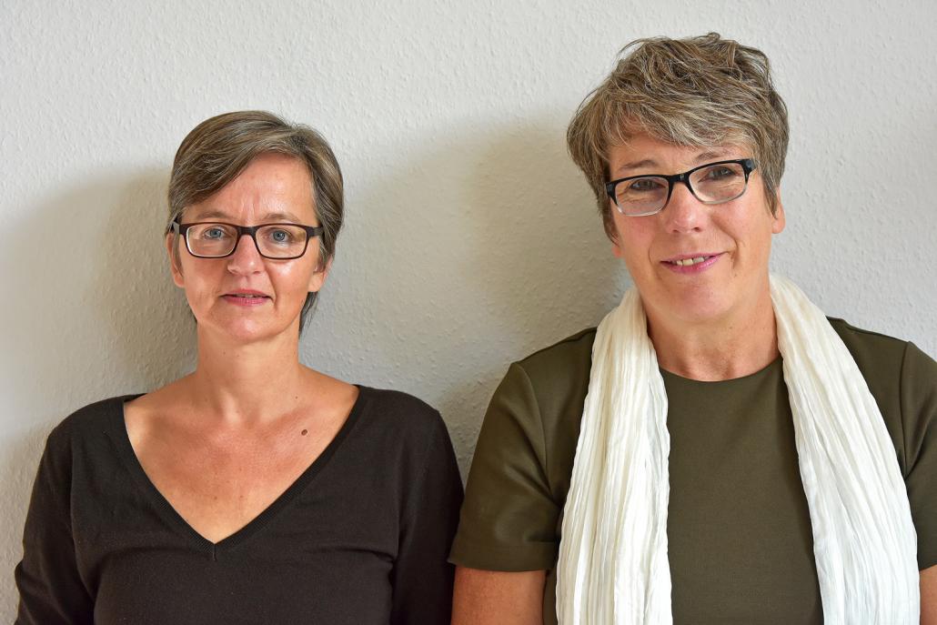 Diplom-Pädagoginnen Verena Dethlefs und Birgit Rodemund (v. li.) vom Verein Frauen Sucht Gesundheit