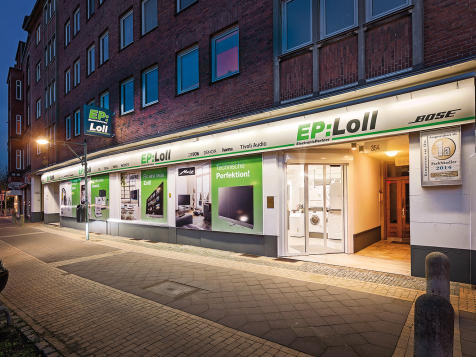 Der Elektronik-Fachhandel EP:Loll in der Holtenauer Straße 354