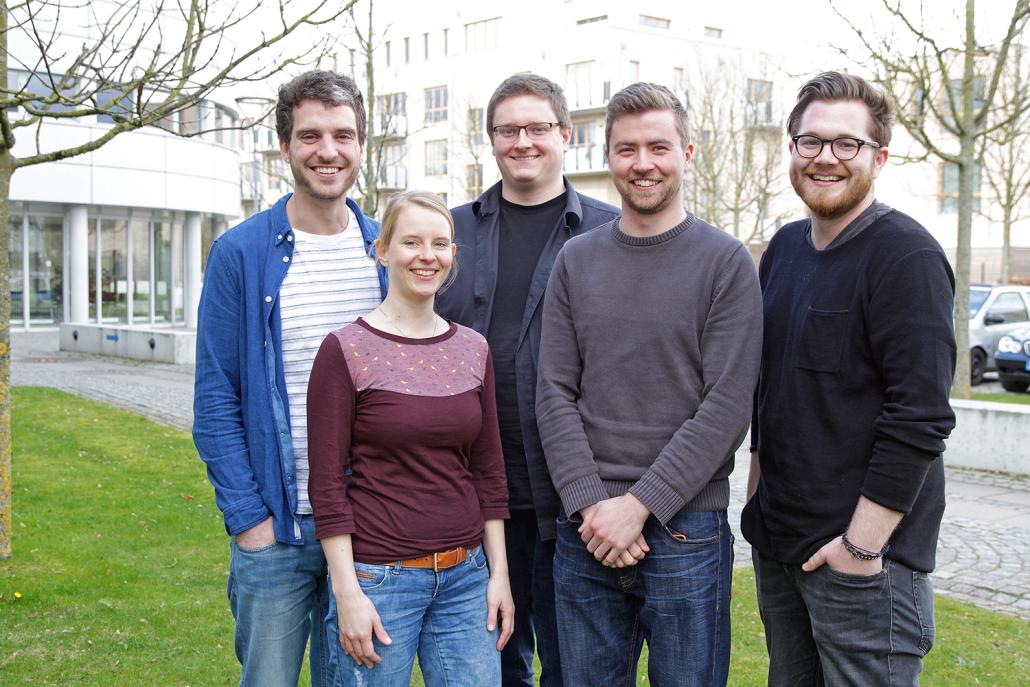 Marc Leuthardt, Sabrina Kolberg, Stefan Exner, Nils Mewes und Justin Hallauer (v. li.) von Lokalportal