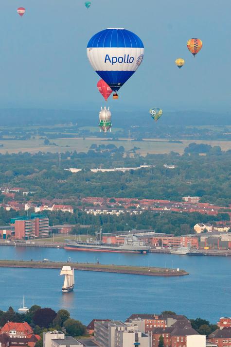 Der Blick aus dem Apollo-Ballon über die Kieler Förde ist ein einmaliges Erlebnis