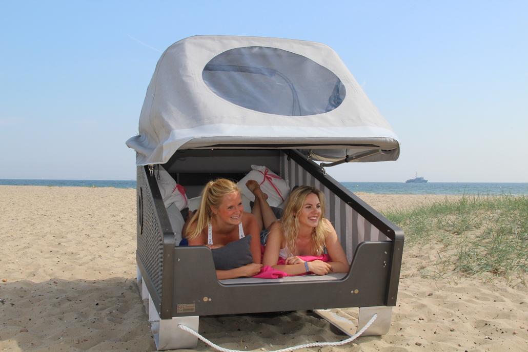 Dank der neuen Strandkörbe lässt es sich komfortabel und wetterunabhängig am Meer nächtigen