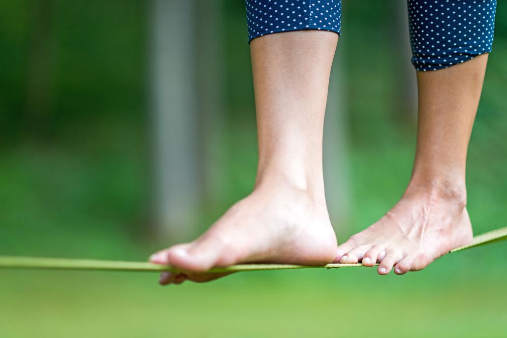 Haben Sie sich schonmal auf der Slackline probiert?