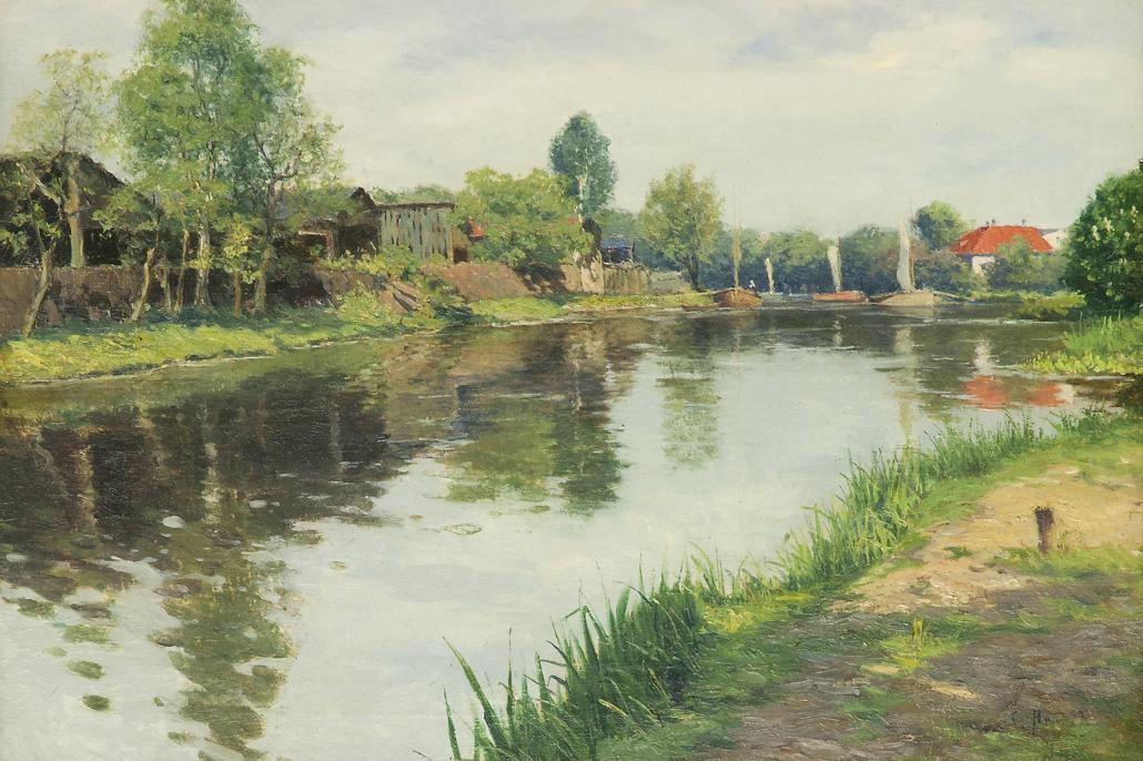 Das Bild „An der Schwentine“ ist ein Beispiel für die berühmte impressionistische Kunst Carl Arps
