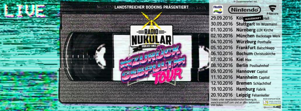 Die „Zurückgespuhlt“-Tour von Radio Nukular macht in 14 deutschen Städten halt. Am 7. Oktober 2016 auch in Kiel