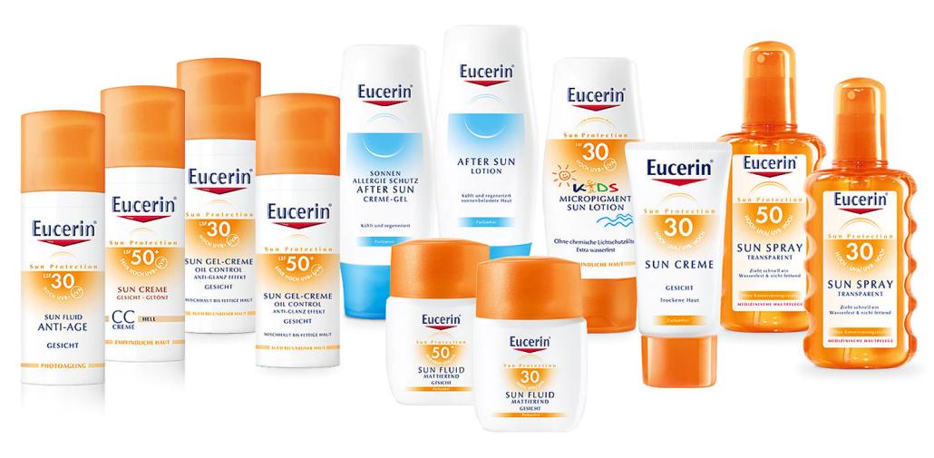 Eucerin bietet eine große Auswahl an Sonnenschutzprodukten 