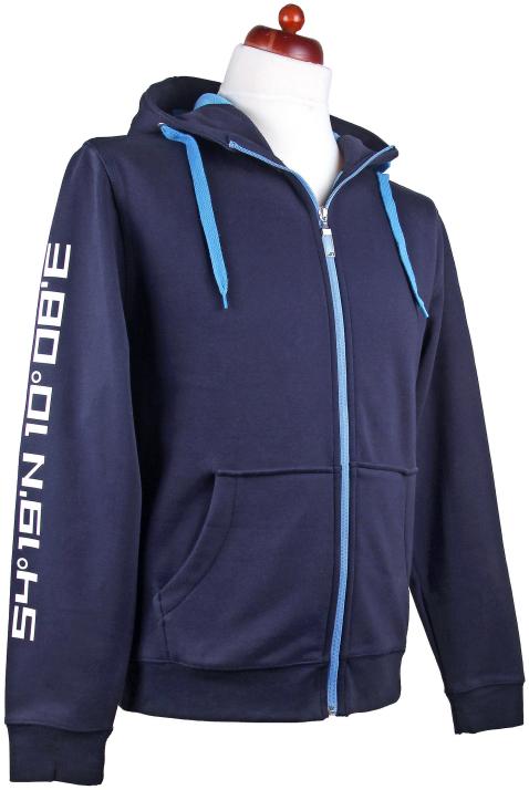 Hoodie-Jacke mit Kieler Koordinaten, Wappen und „KIEL“-Schriftzug