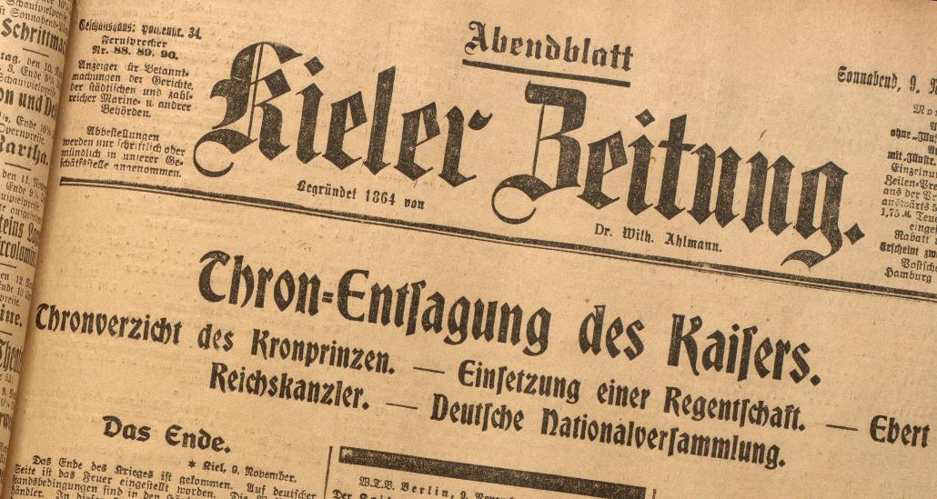 Spannende Schlagzeilen in der damaligen Kieler Zeitung