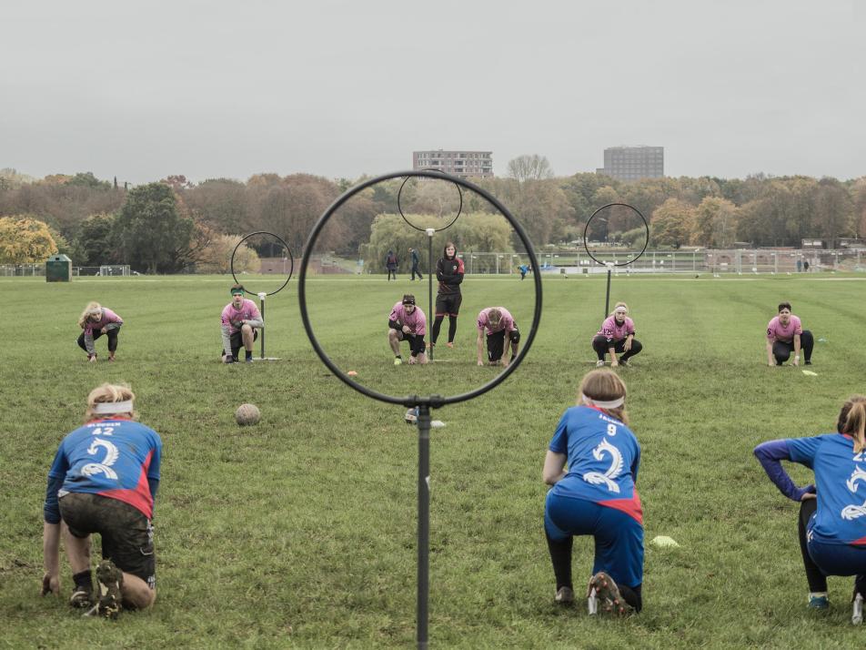 Die Kiel Kelpies beim Freundschaftsspiel gegen die Braunschweiger Broomicorns