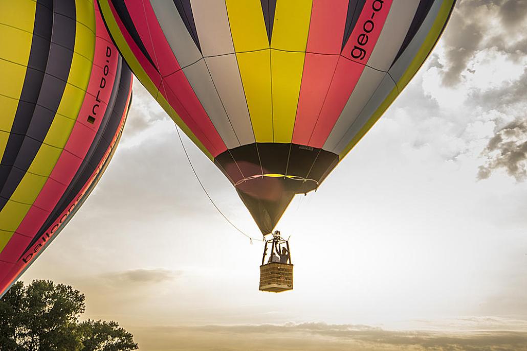 Kurz vor Sonnenuntergang starten die Ballonfahrten. Dann sind die Windverhältnisse am besten
