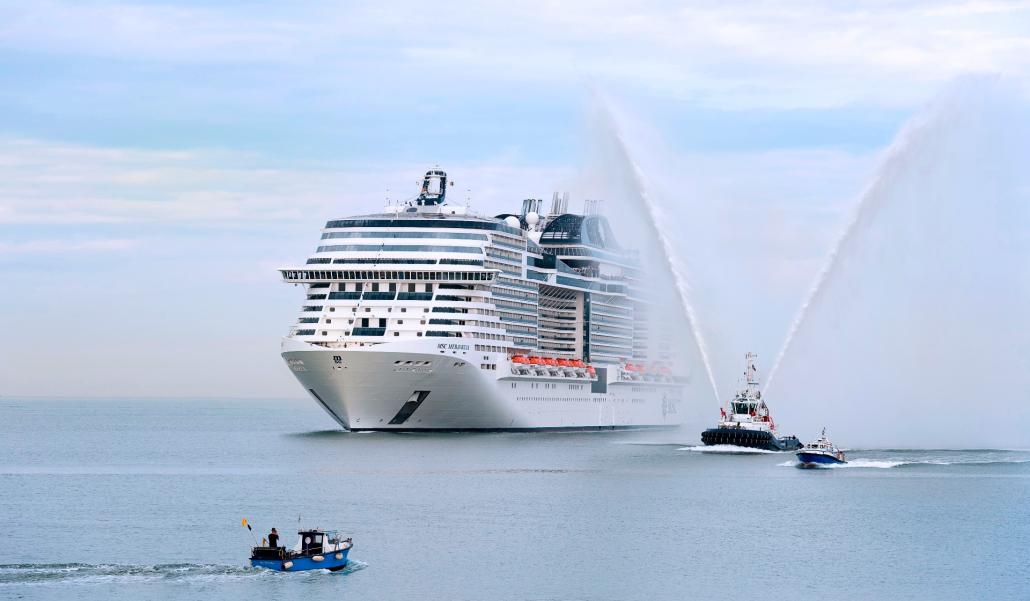 Die MSC Meraviglia feiert ihren Erstanlauf