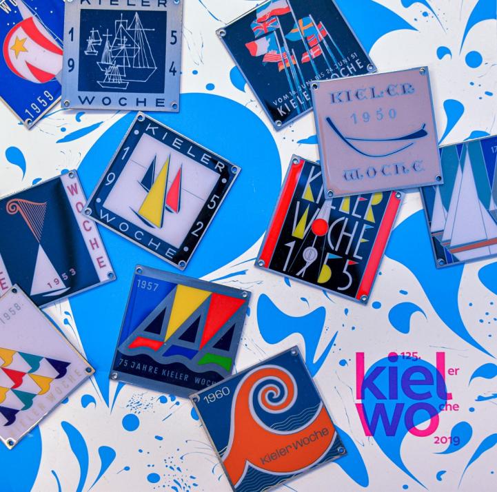 Kieler-Woche-Plaketten im Retrodesign