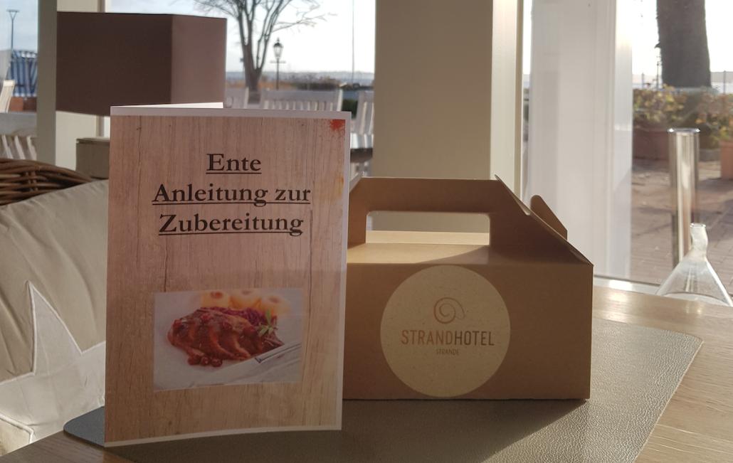 Im Strandhotel Strande erhaltet ihr die Gerichte in einer umweltfreundlichen Verpackung inklusive Anleitung zur Zubereitung