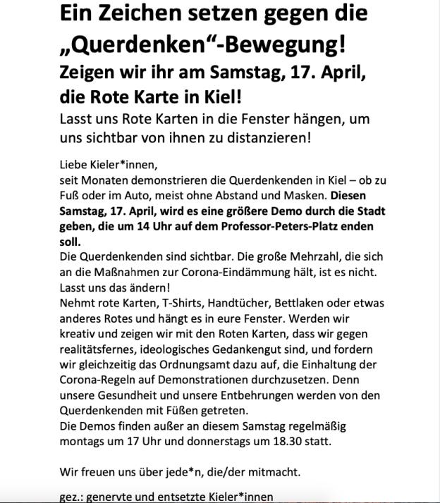 Rote Karte für Querdenkende