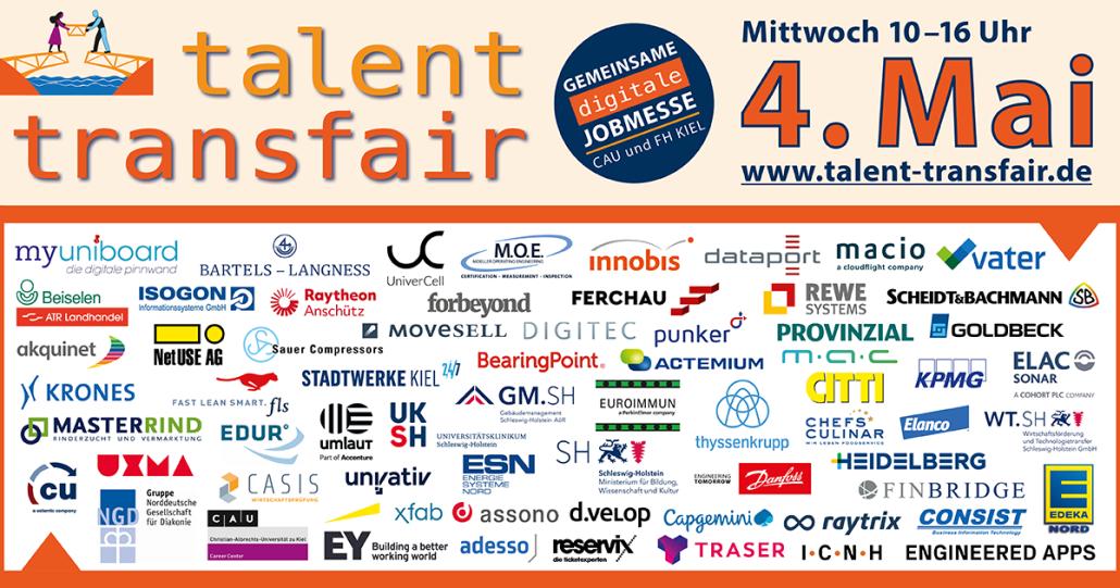 Digitale Jobmesse „talent transfair“ von CAU und FH Kiel