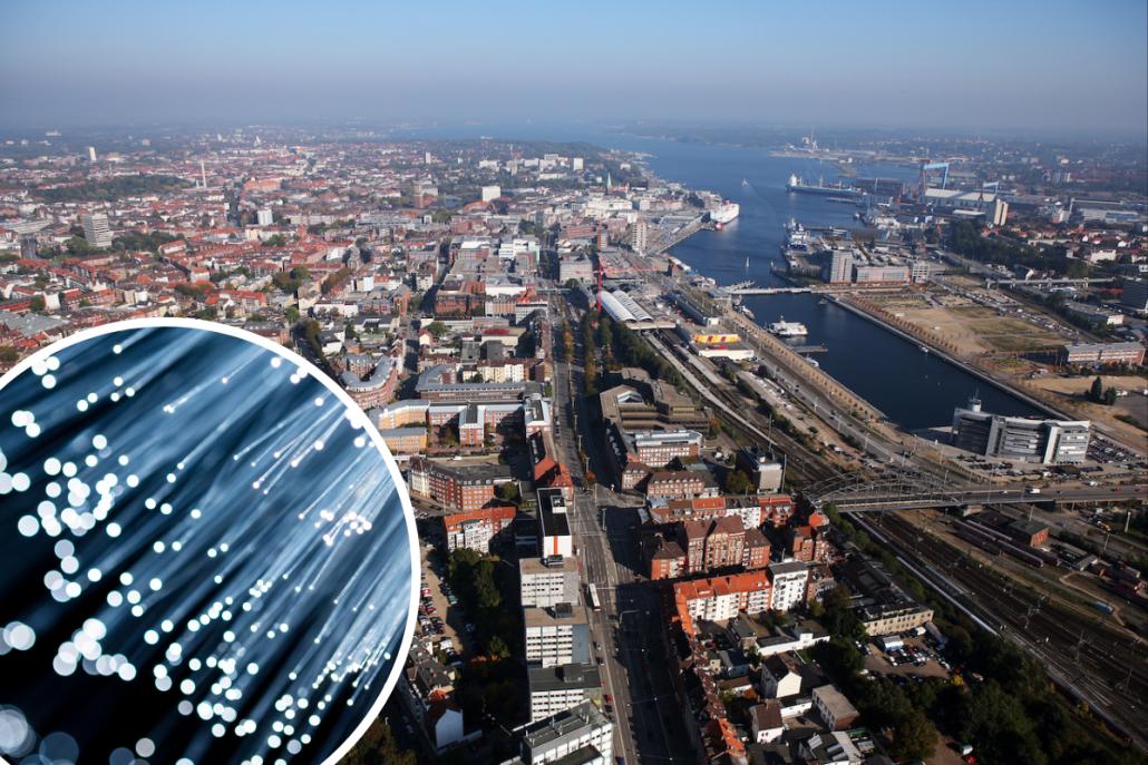 Der Ausbau von Glasfaser bringt auch Kiels Umgebung an das schnelle Internet.