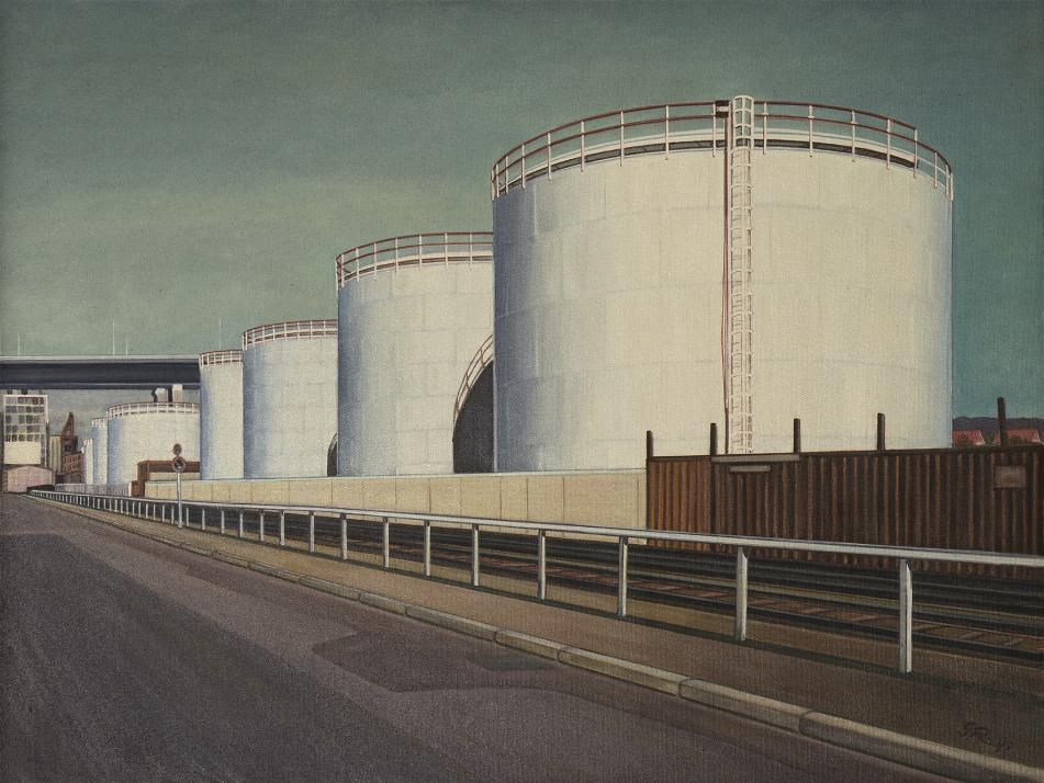 Nordhafen mit Hochbrücke, 1977