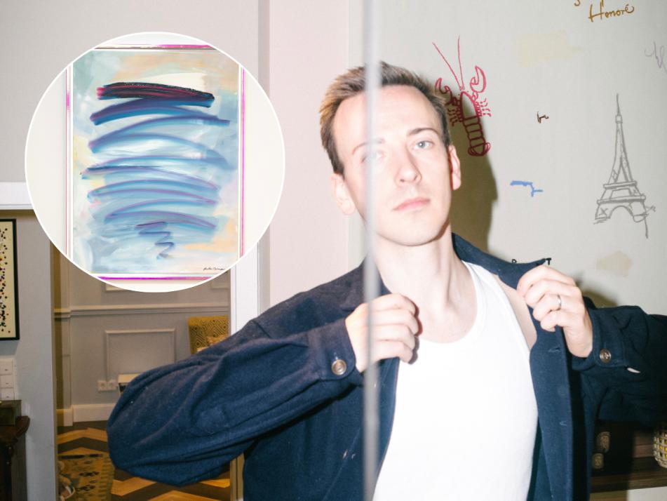 Martin Bünger in seiner ersten Ausstellung im Hof Bissee