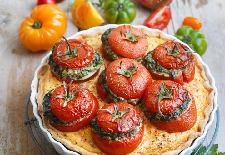 Rezept: Quiche mit gefüllten Tomaten 