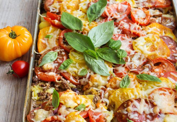 Rezept: Kartoffel-Tomaten-Auflauf mit Hackfleisch